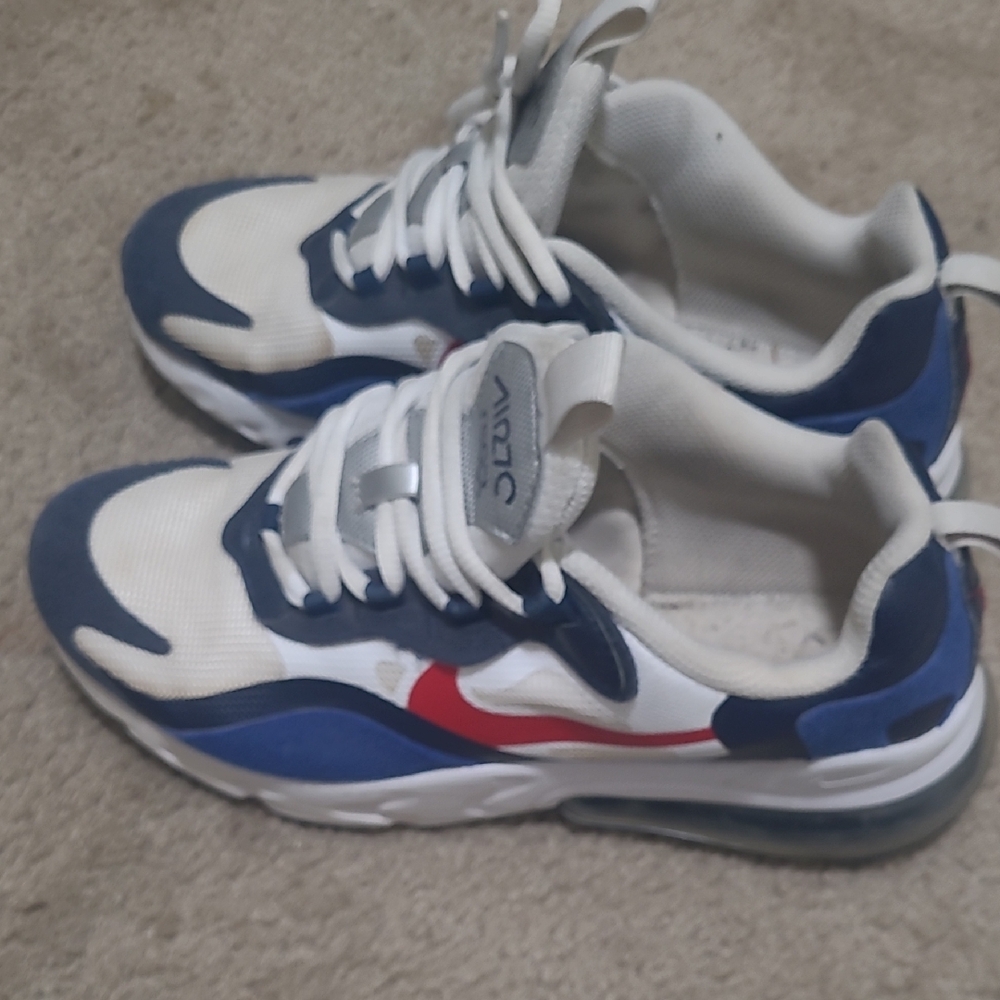 Nike Blue and White Sneakers with Retro Design